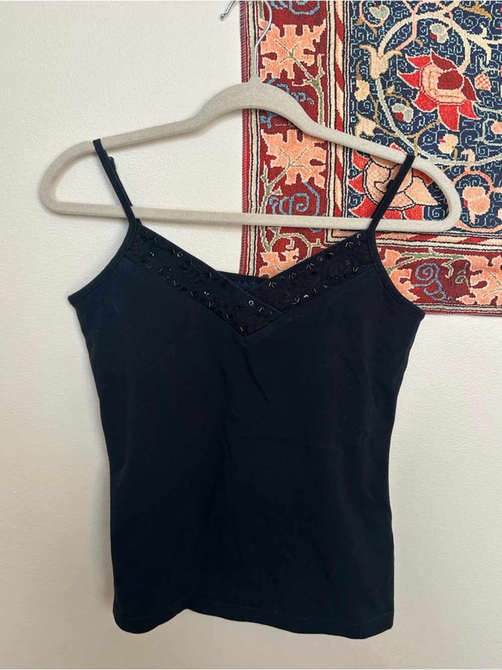 Black beaded tank